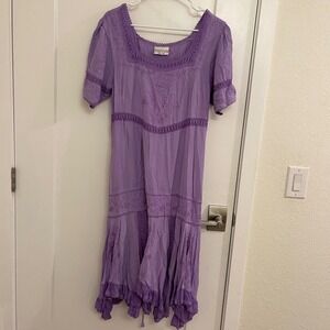 Holy Clothing Purple Renaissance Medieval Dress Fairycore Whimseygoth Lace Up